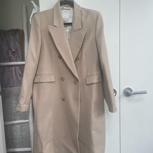 Sandro cream wool trench coat